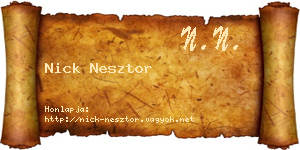 Nick Nesztor névjegykártya